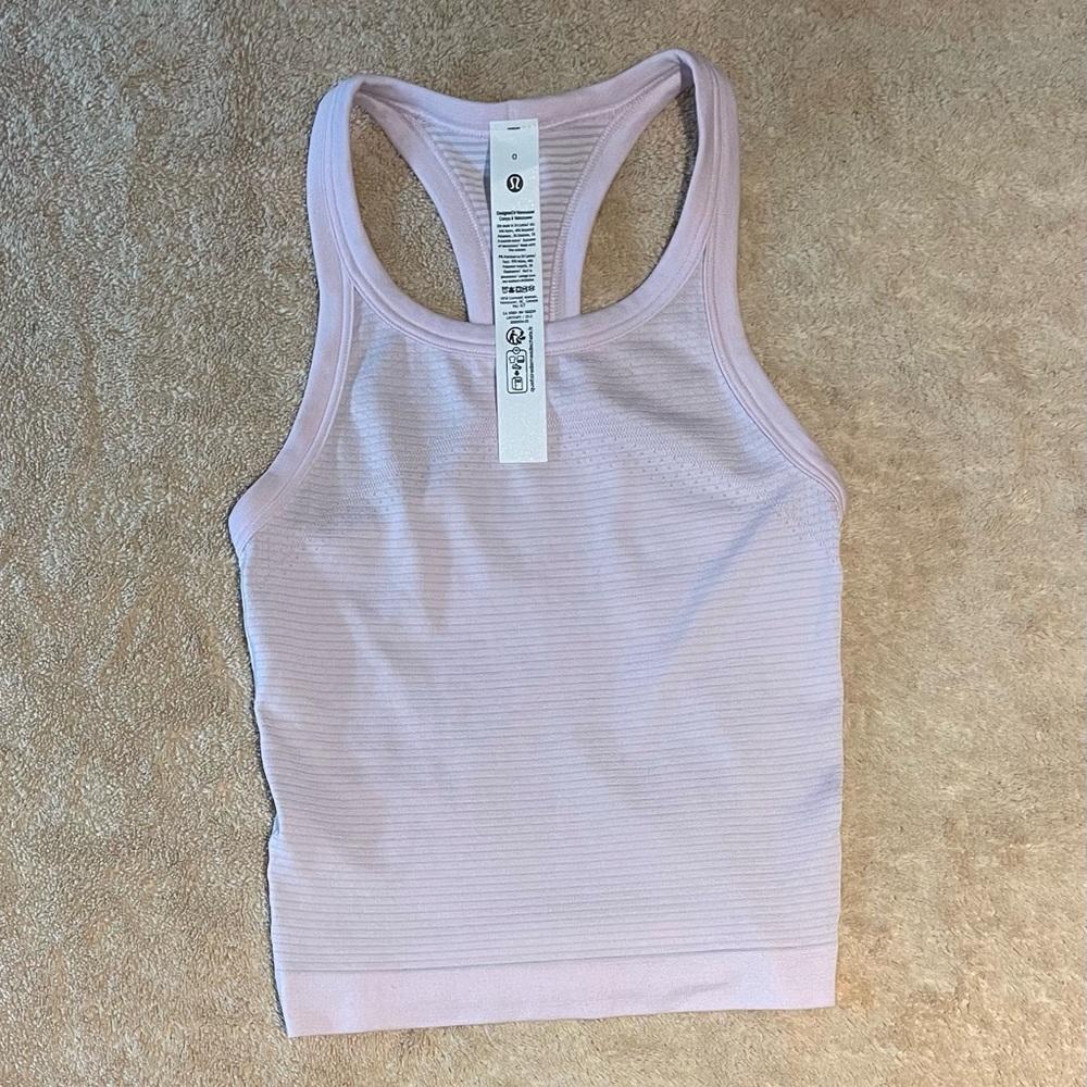 Lululemon Swiftly Tech Cropped Tank Top 2.0 Pink Organza